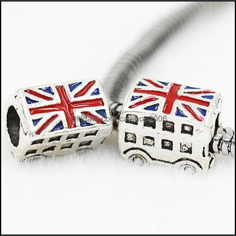 british bus oil dripping charm bead 925 silver plated fashion women jewelry stunning design european style for diy bracelet 51 w2