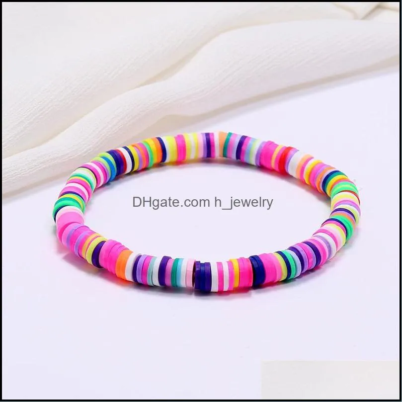 handmade jewelry wholesale color soft pottery beach bohemian bracelet for women 98c3