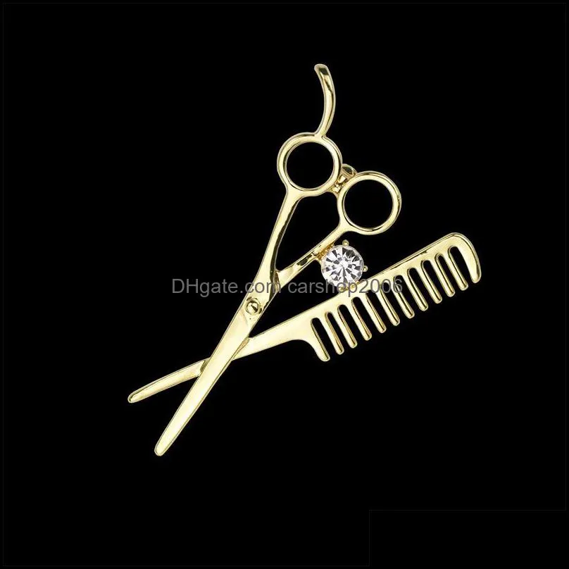 trend fashion accessories comb scissors corsage brooch pin high quality simulated rhinestone decoration accessory 39 w2