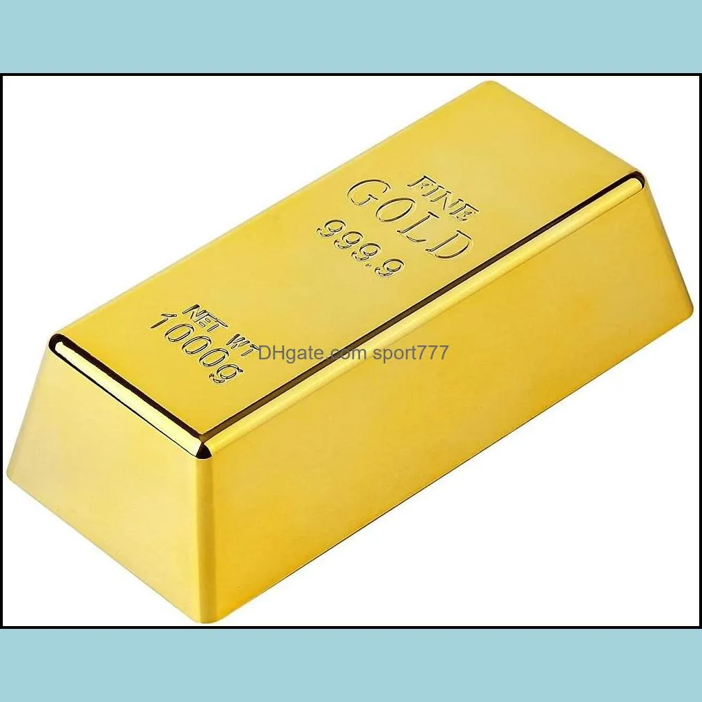 replica gold bar fake golden brick bullion movie prop novelty gift joke doorstop paperweight for halloween western  party