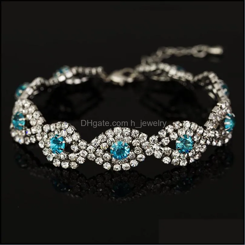 beaded strands womens elegant wedding banquet bangle cocktail party rhinestone bracelet 3366 q2