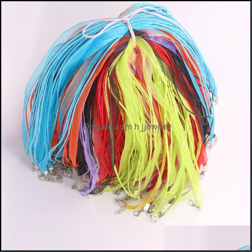 organza ribbon necklace cord organza ribbon string with lobster clasp for diy jewelry making adjustable 499 h1