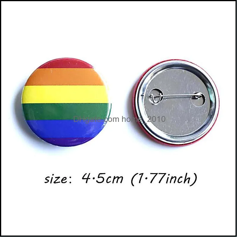 4.4x4.4cm tinplate rainbow badge party supplies lgbt brooch lgbtq stuff accessories fhl455wll