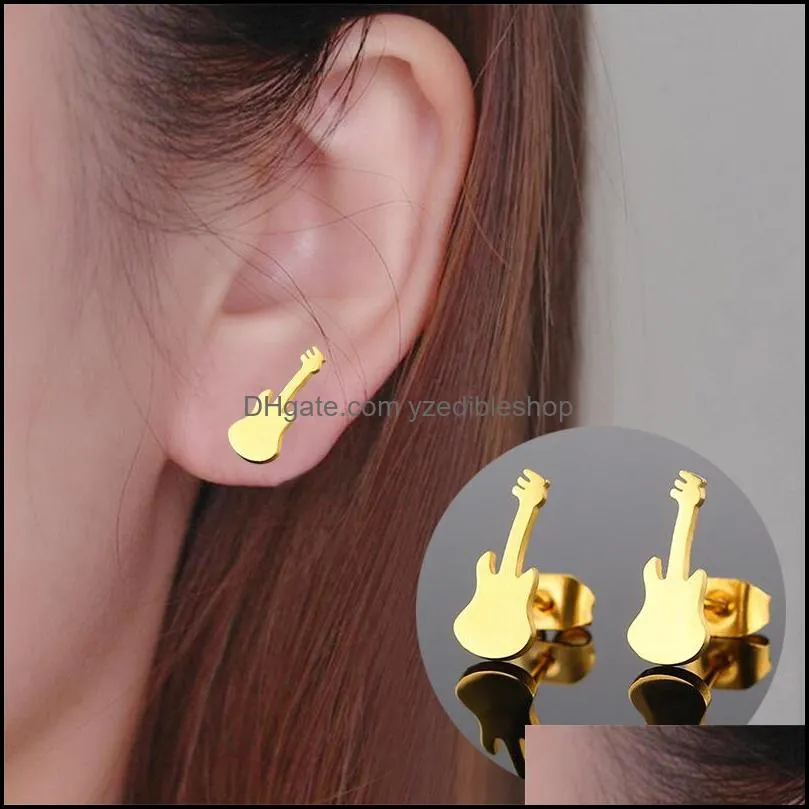 stainless steel stud earrings geometric women men hip hop black star moon earring party jewelry gift for friend