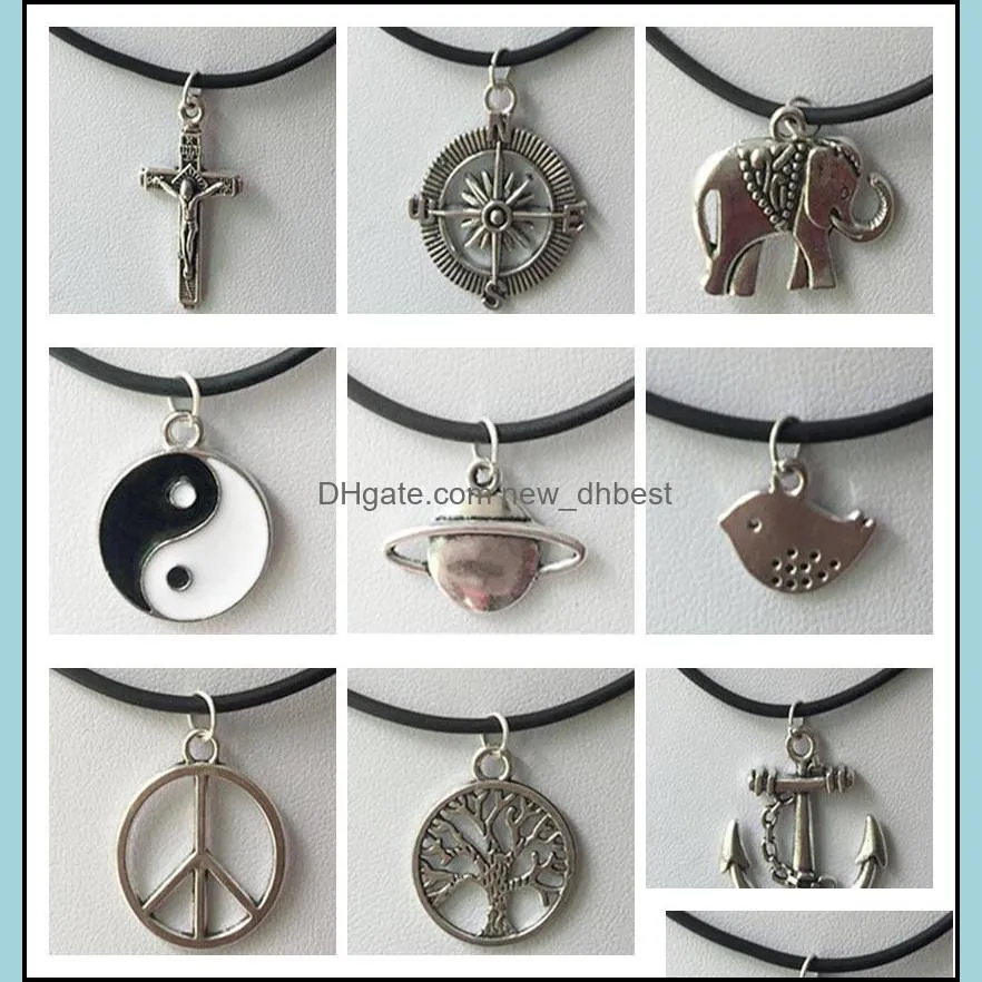 statement necklaces anchor leaves gossip hand steering geometry necklace jewelry compass circle round pendants necklaces dh 