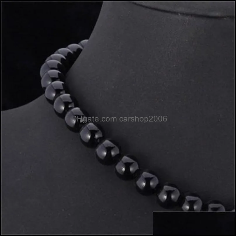 high quality synthetic pearl necklace for women trendy resizable luxury white/black beaded necklaces 600 k2