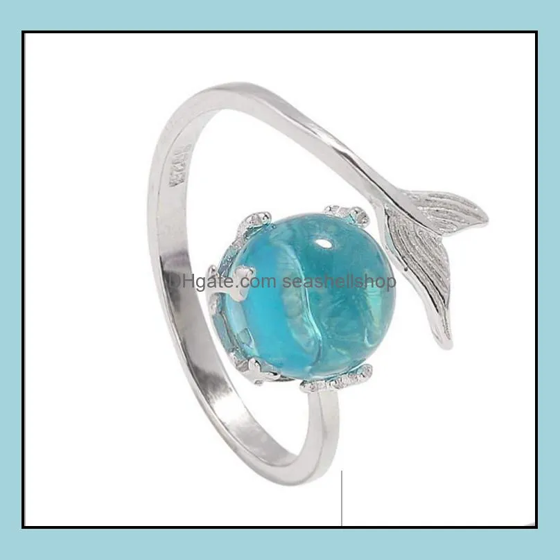 mermaid foam ring hand jewelry female temperament versatile simple personality fishtail ring