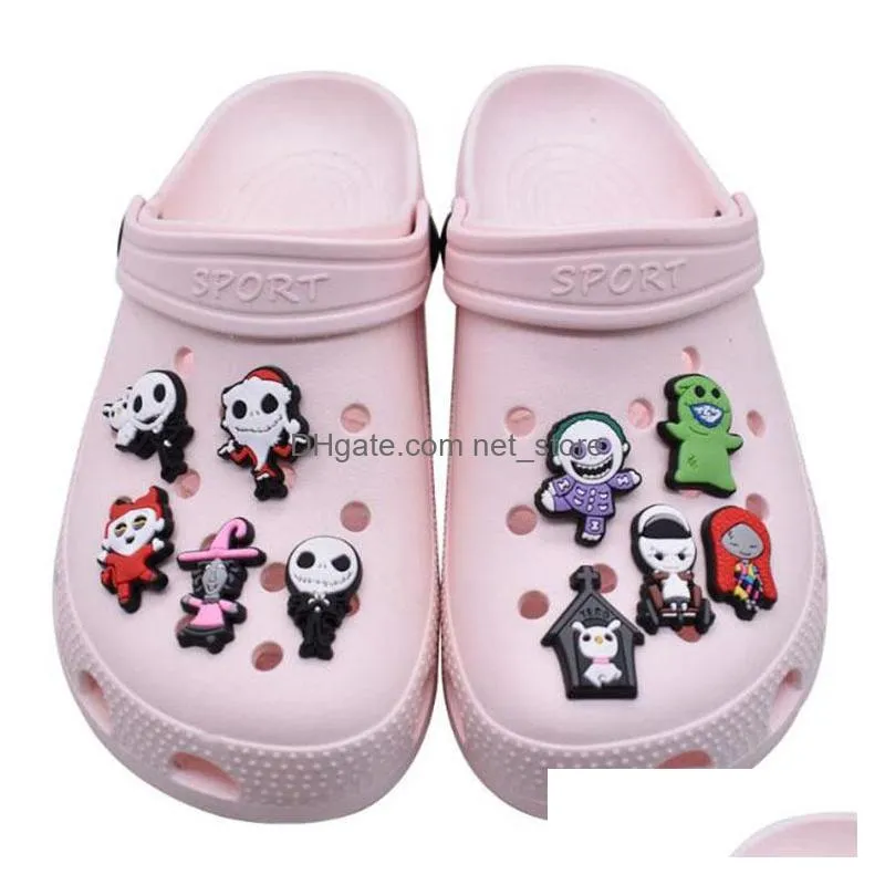 wholesale halloween horror croc shoe charms for wristband bracelet decoration kids teen party favous gifts