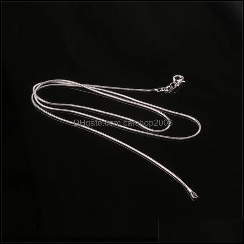 sale 100 pcs 925 silver smooth snake chain necklace lobster clasps chain jewelry size 1mm 16inch 22inch 31 u2