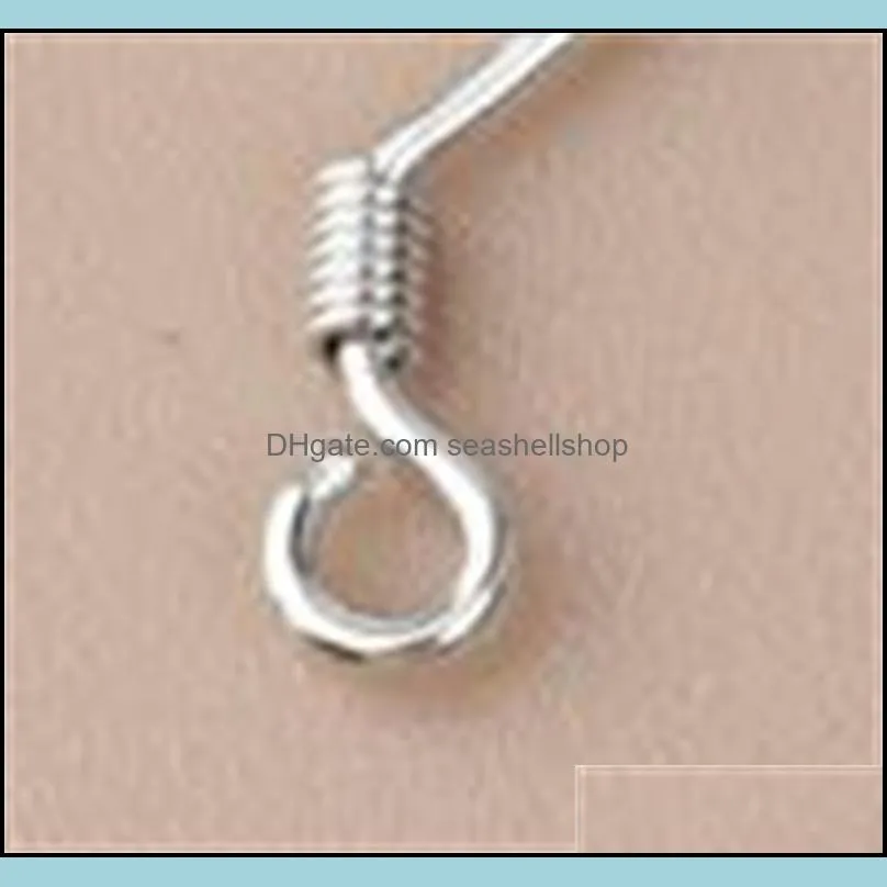 200pcs/lot sterling 925 silver earring findings fishwire hooks jewelry diy 15mm fish hook fit earrings 319 t2