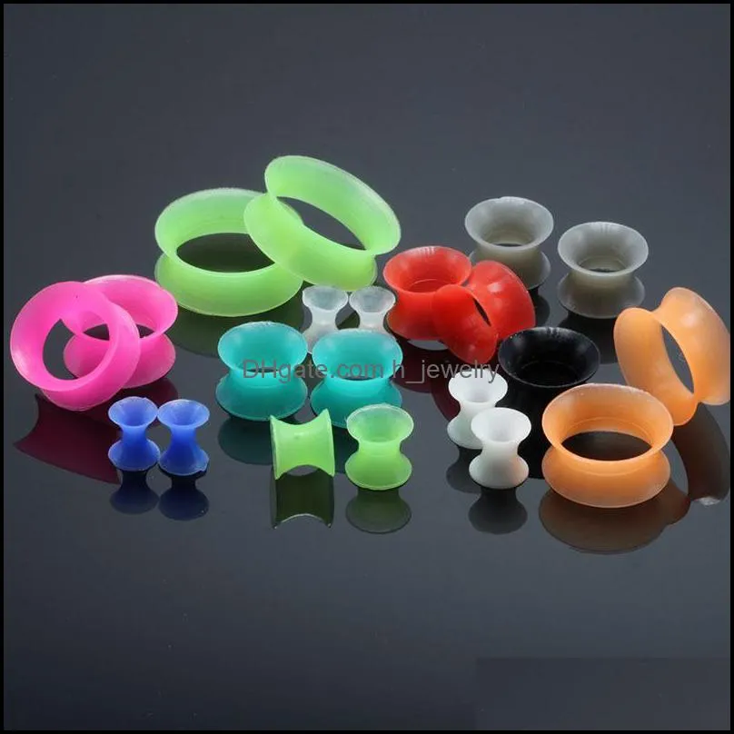 20 ps per lot mix color silicone ear tunnels man womans ear gauge fashion punk jewelry tunnels plugs top quality ear stretcher 1970 t2