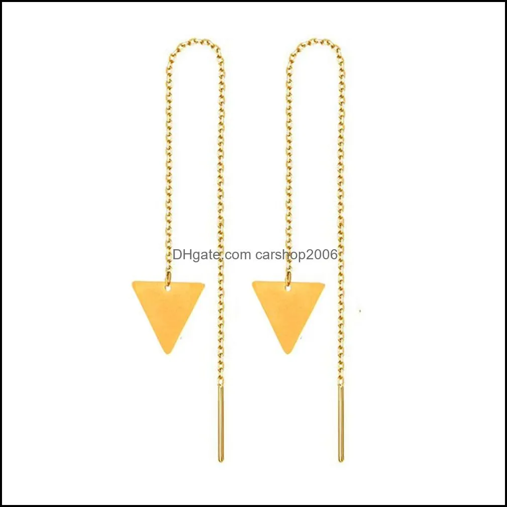 2021 fashion minimalist long dangle earring silver color simple tassel chain statement earrings women korea joker ear line jewelry