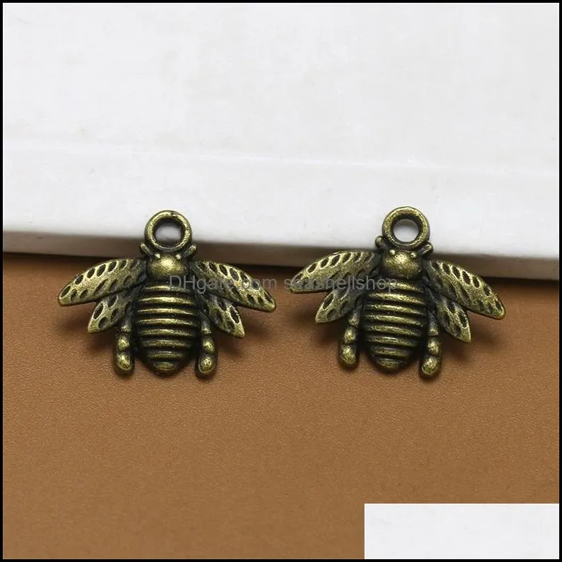 109pcs zinc alloy charms antique bronze plated bumblebee honey bee charms for jewelry making diy handmade pendants 21x16mm 387 t2