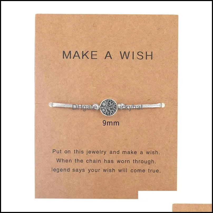 make a wish bracelet with gift card multitype charm bracelets bangles for women men friendship statement jewelry greeting cardsz