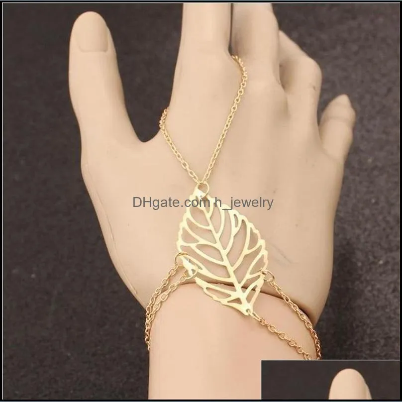 link chain bracelets jewelrysen department of leaves simple jewelry hollow leaf bracelet wholesale drop delivery 153c3