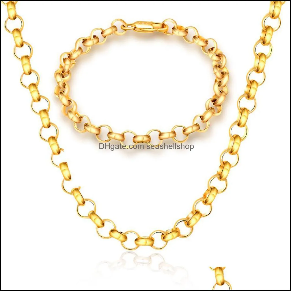 cuban link chain necklace 18k real gold plated 316l stainless steel necklaces men jewelry gold chain necklace