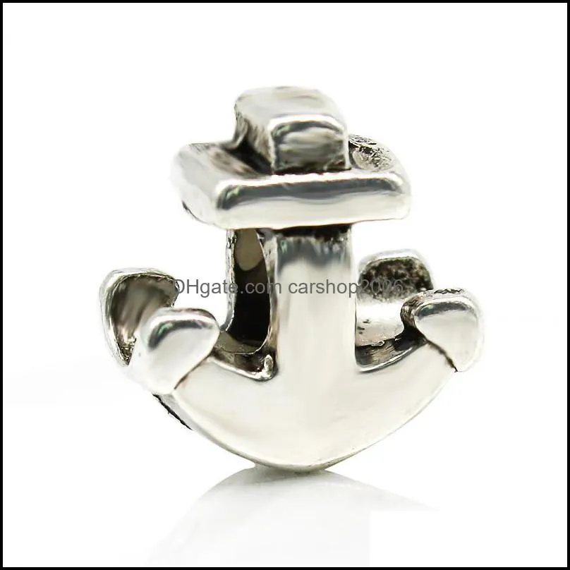 big anchor alloy charm for pandora bracelet snake chain or necklace fashion jewelry loose bead arrival 53 w2