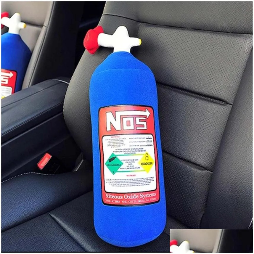 NOS Lachgas Flasche Neue Plüsch Spielzeug Kissen Gefüllte Weiche Turbo JDM  Kissen Geschenke Auto Decor Kopfstütze Rückenlehne Sitz Hals