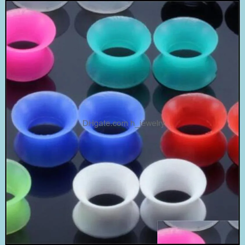 20 ps per lot mix color silicone ear tunnels man womans ear gauge fashion punk jewelry tunnels plugs top quality ear stretcher 1970 t2