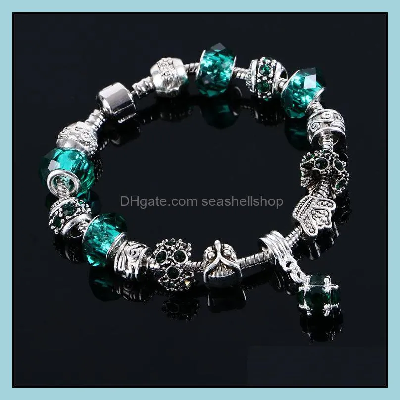 charm bracelet authentic tibetan silver women original diy jewelry christmas bead bracelet