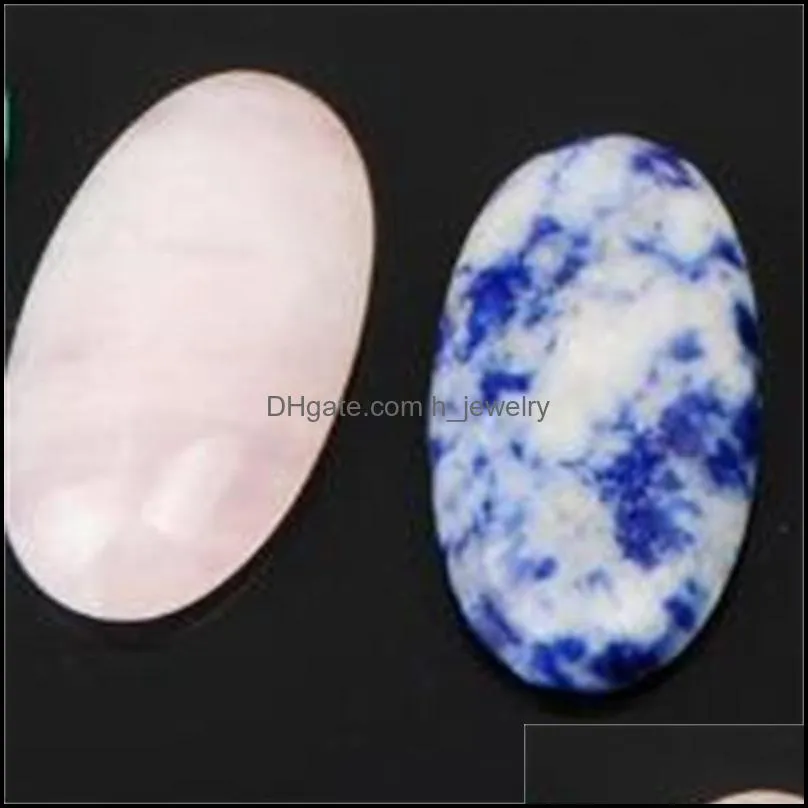no hole natural stone loose beads smooth surface oval real gemstone ring face bead rock jade mixed color parts druzy rings 3ze y2