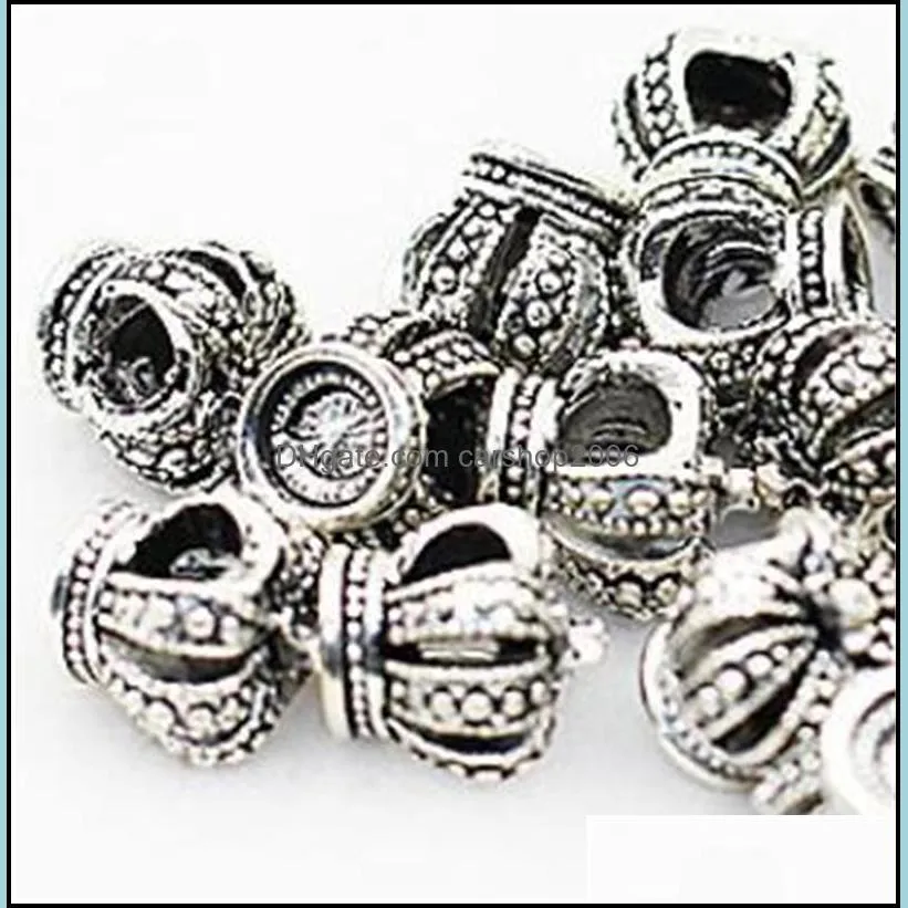 crown retro alloy charm bead fashion women jewelry stunning design european style for diy bracelet necklace 43 w2