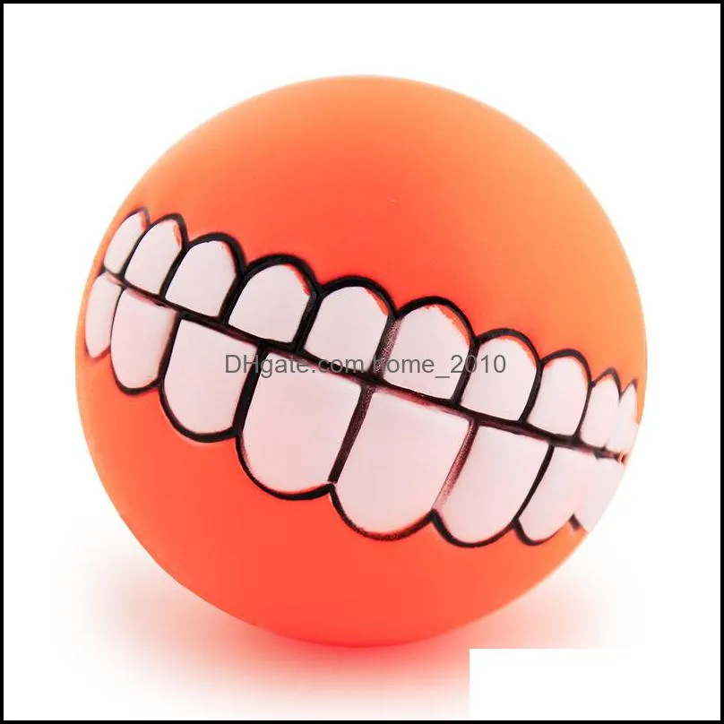 funny pets dog cat ball teeth toy pvc chew sound dogs play fetching squeak toys pet supplies puppy balsl teethsilicontoy wll958