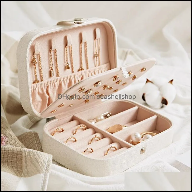 jewelry boxes hap  and simple girly series earrings jewllery case necklace ring multifunction 633 t2