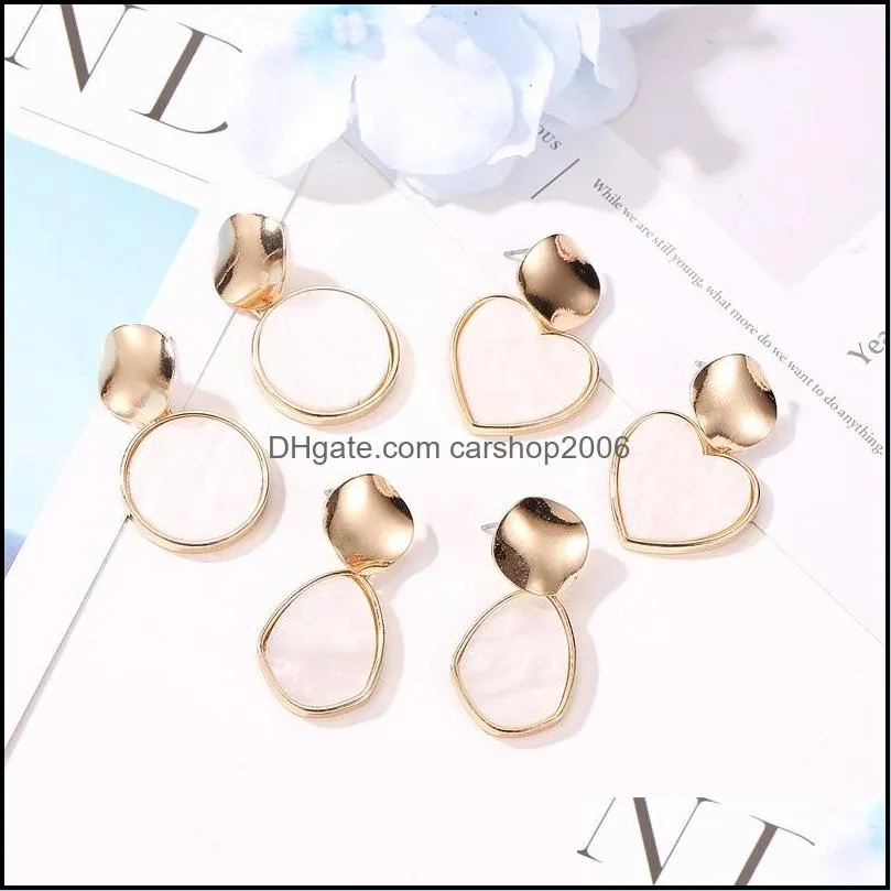  fashion hanging dangle drop earring 2021 women chic vintage gothic geometric round long big gold color earrings