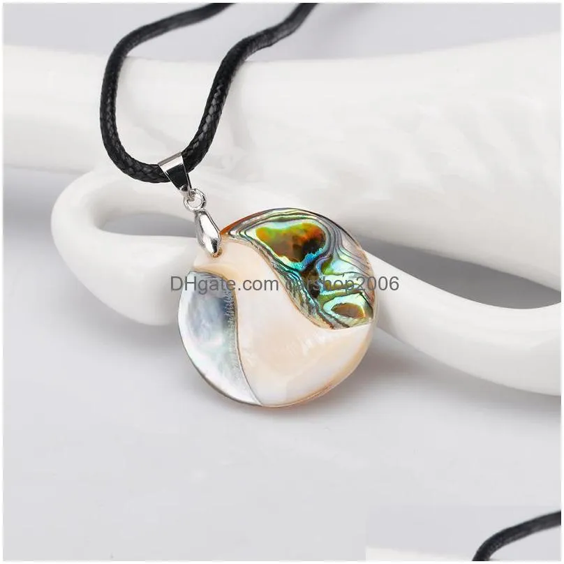 fashion jewelry natural abalone shell necklace handmade shell pendant necklace