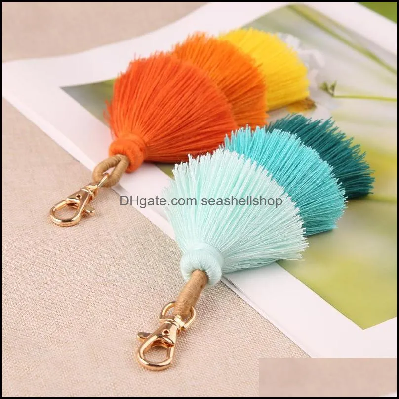 multi layer tassel keychain boho colorful handmade tassel charm key ring bag hangs fashion jewelry will and sandy gift 202 u2