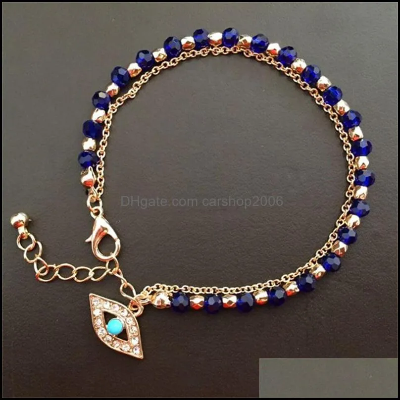lucky fatima hamsa hand blue evil eye charms bracelets bangles multilayer beads turkish jewelry for women 641 k2