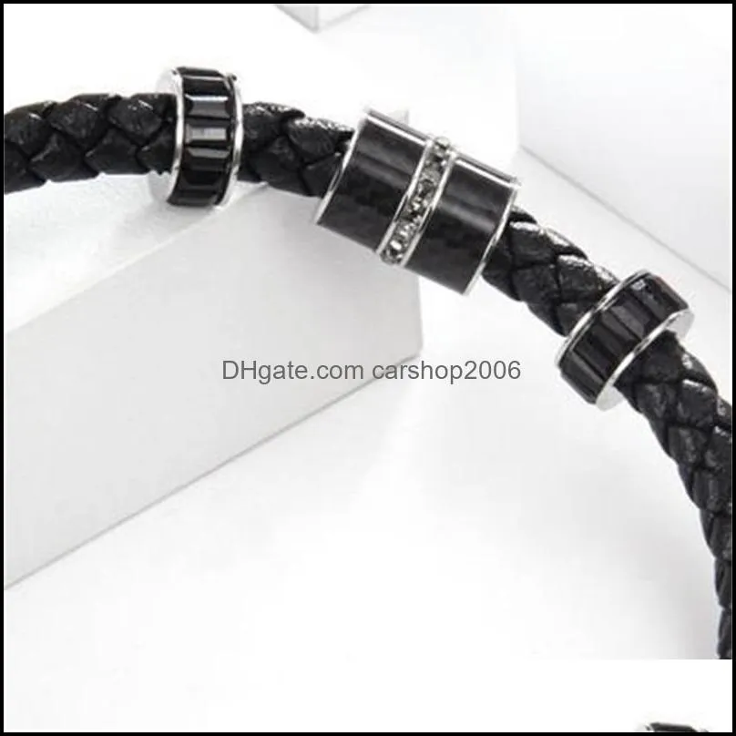 2020 fashion lover bracelet knitting rope crystal mens transfer beads bracelet jewelry wedding party gifts wholesale 552 q2