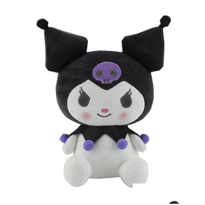 kawaii plush kuromi cartoon stuffed dolls toys soft animals model lovely toy for children girls fans wholesale drop 