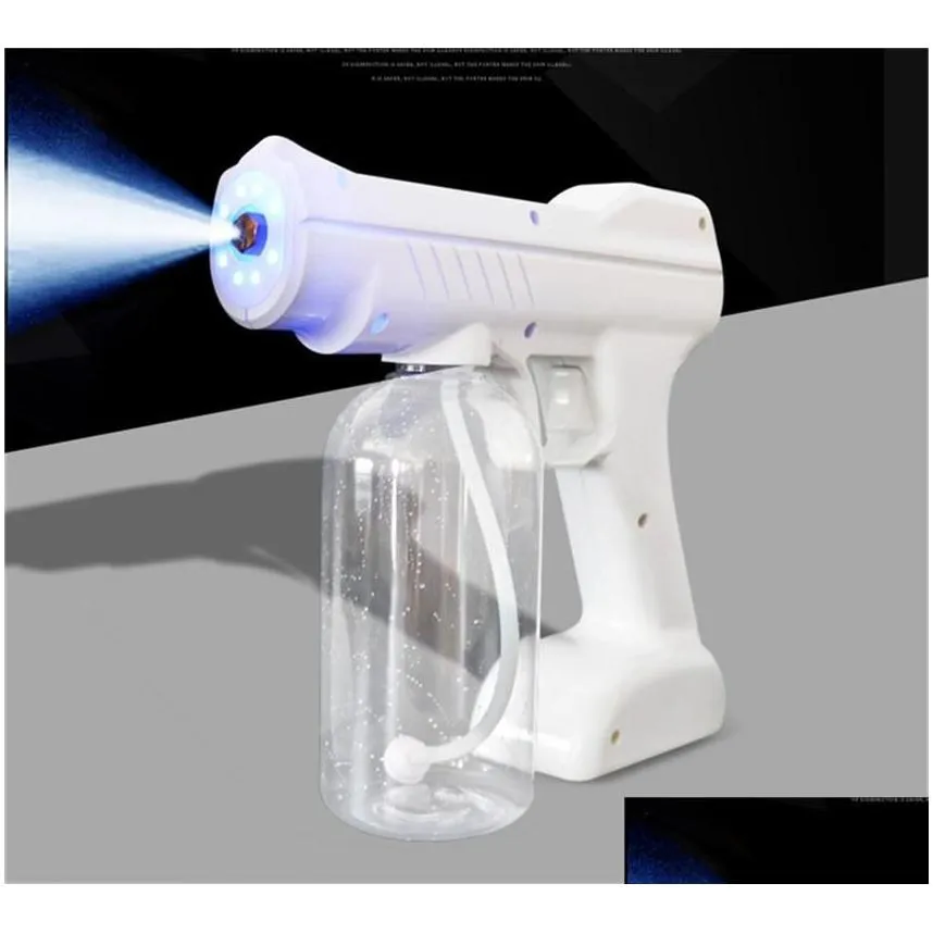 wireless charging spray gun 800ml disinfection party favor hand sanitizer gun handheld blue nano portable electric atomizing machine