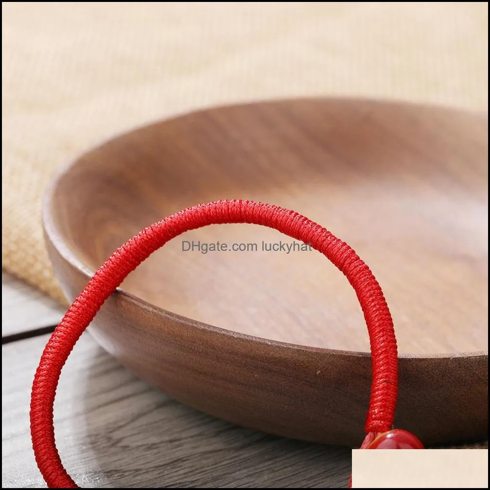 handmade braided red ceramic beads bracelet for women men ethnic style red lucky string bracelet fashion jewelry gift