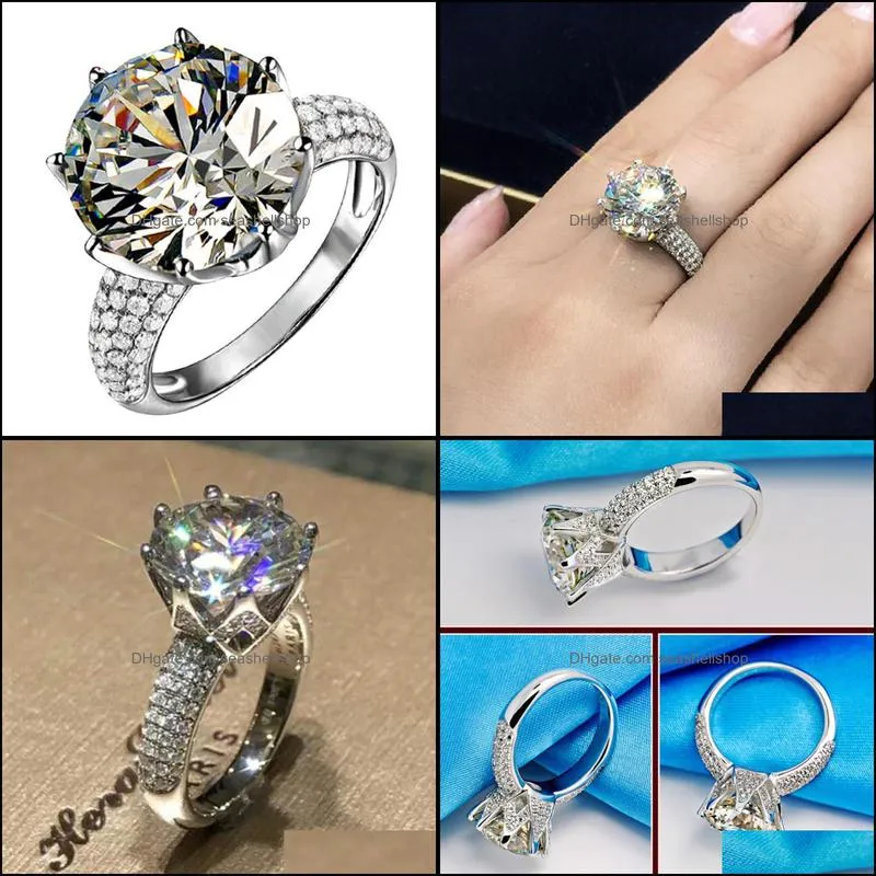 big gemstone ring luxury atmosphere crown group full of diamonds hearts and arrows large diamond ring jewelry for wedding ring