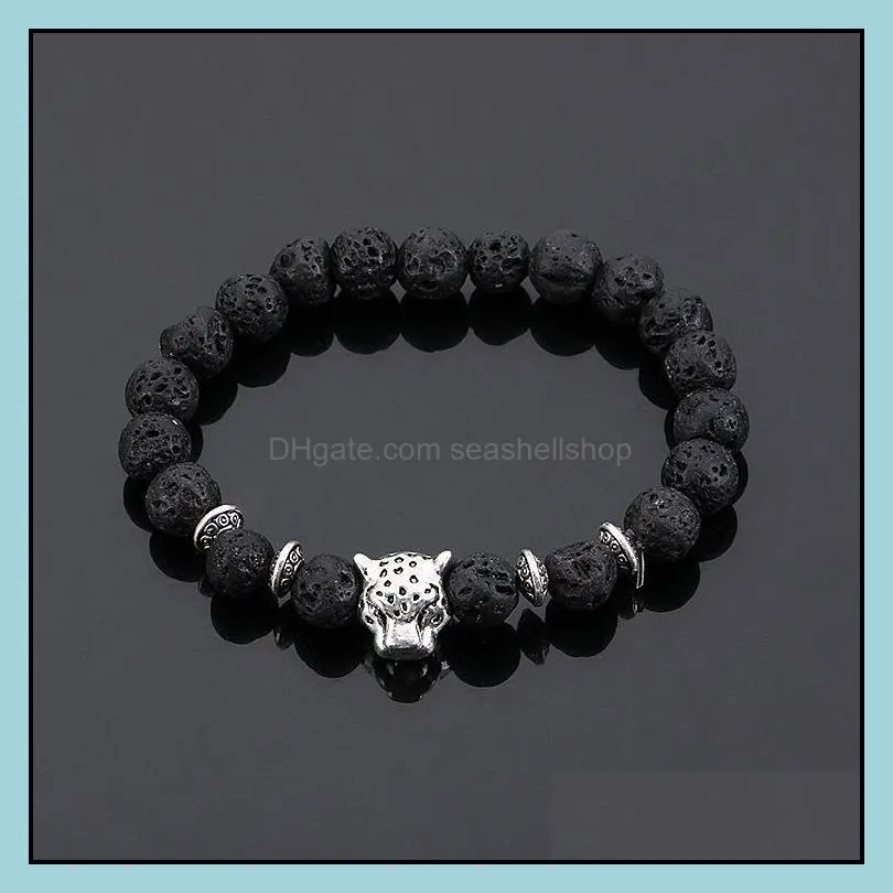 charm bracelet men bracelets gold plated leopard matte onyx natural stones for women men bead bracelet