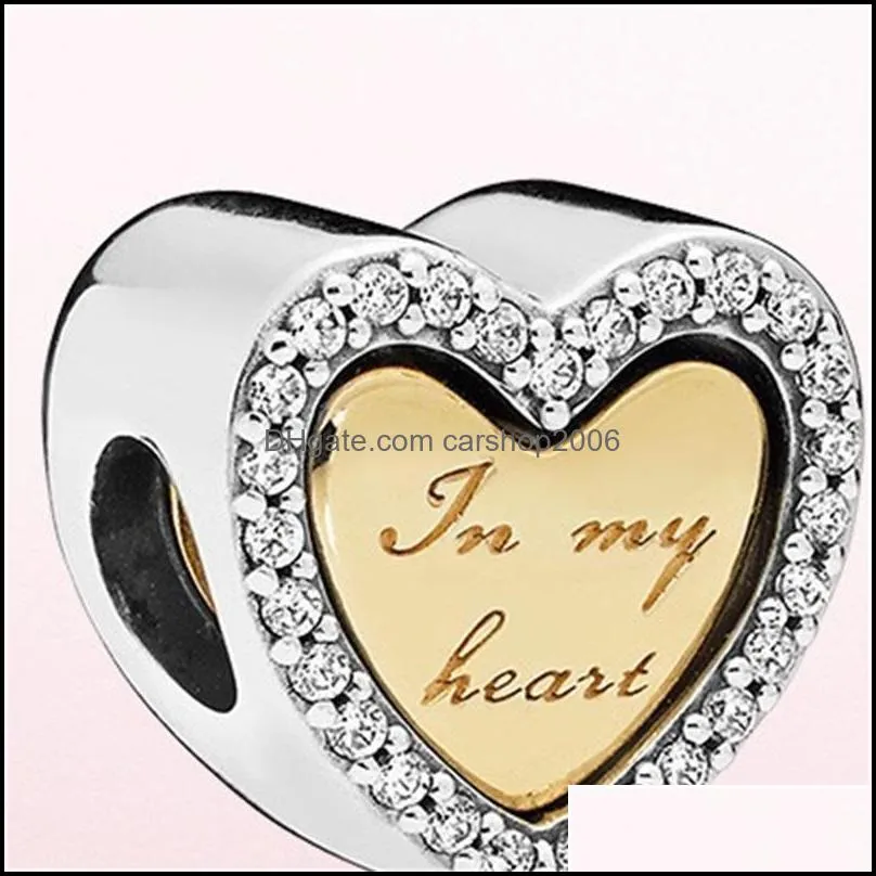  arrival 100 925 sterling silver in my heart split heart charm fit original european charm bracelet fashion jewelry accessories 769