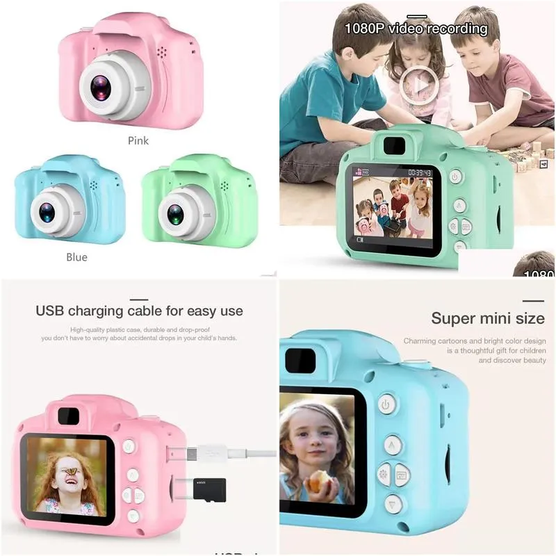 ups kids camera children mini digital camera cute cartoon cam 13mp 8mp slr camera toys for birthday gift 2 inch screen cam take