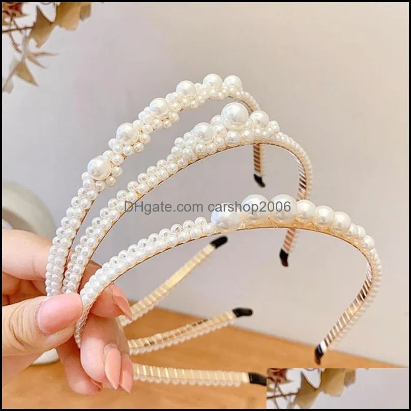  fashion wedding hair jewelry vintage pearl headband for women girls bohemian hair hoop mix styles mujer 377 q2
