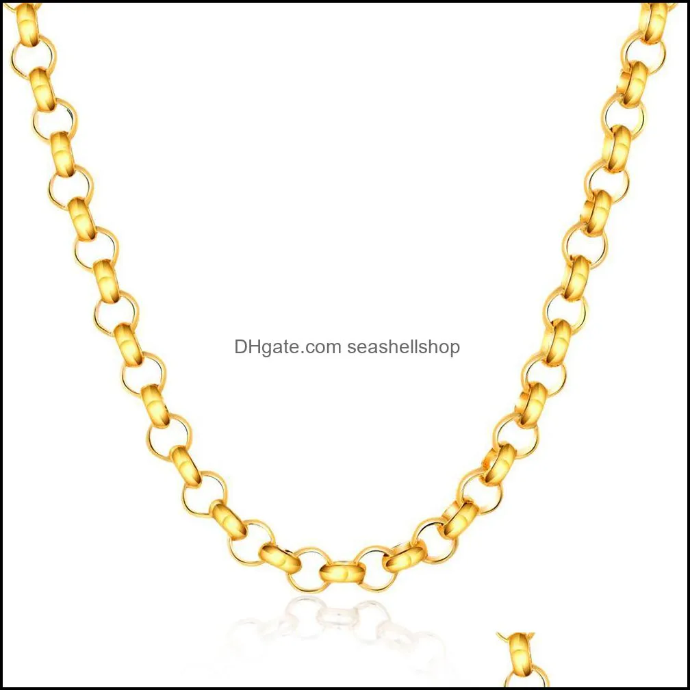 cuban link chain necklace 18k real gold plated 316l stainless steel necklaces men jewelry gold chain necklace