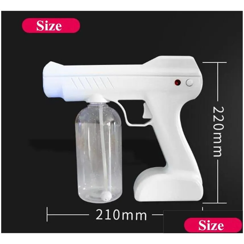 wireless charging spray gun 800ml disinfection party favor hand sanitizer gun handheld blue nano portable electric atomizing machine