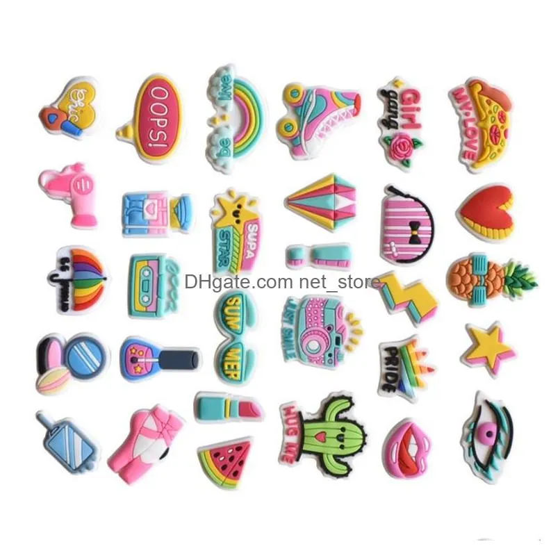 wholesale 100pcs/set custom pvc shoe charms shoes croc charms designer shoecharms decorations