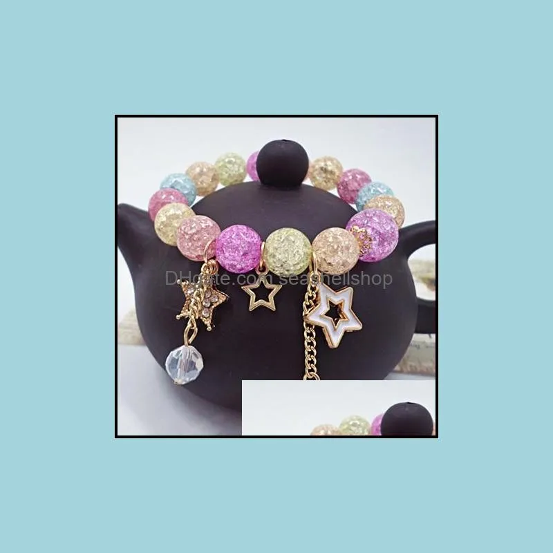 popcorn white crystal bracelet female fivepointed star bracelet star bracelet hand jewelry