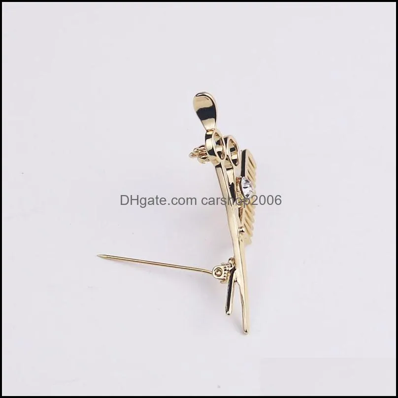 trend fashion accessories comb scissors corsage brooch pin high quality simulated rhinestone decoration accessory 39 w2