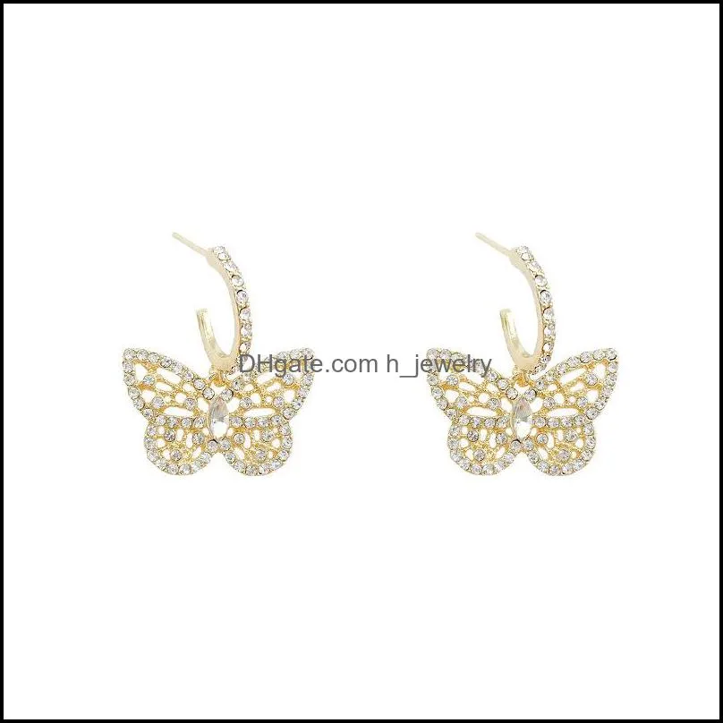 fashion cute gold color butterfly charm earrings for women gifts jewelry premium luxury zircon earrings 20220226 t2