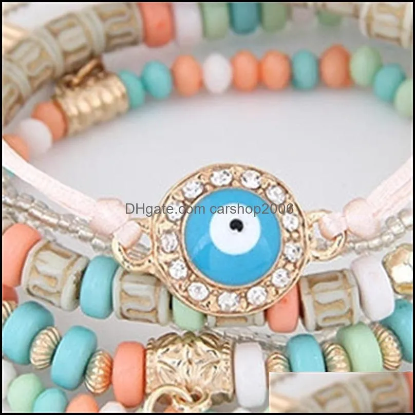 kabbalah fatima hamsa hand evil eye charms bracelets bangles multilayer braided handmade beads pulseras for women men gd1223 483 q2