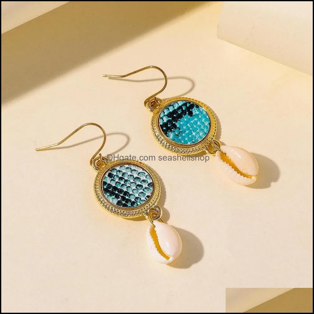 fish scale sea shell pendant earrings gold color statement earrings for women weddings party irregular geometric jewelry gift