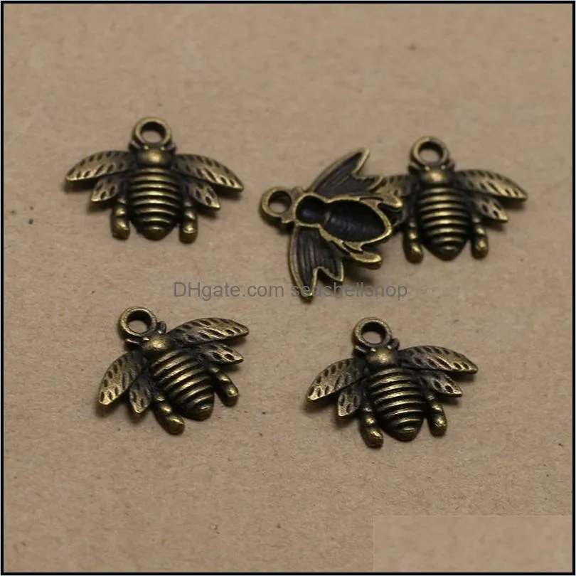 109pcs zinc alloy charms antique bronze plated bumblebee honey bee charms for jewelry making diy handmade pendants 21x16mm 387 t2